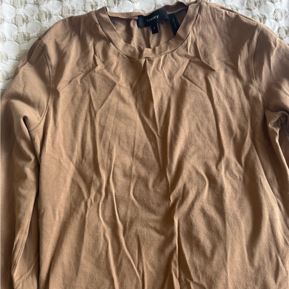 Theory Tops - Theory Tan Crewneck Long Sleeve Top